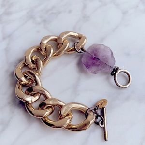 Oia Jules Chain Bracelet - Purple Agate